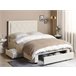 Beliani Cama com armazenamento Veludo LIEVIN 145x217 Creme