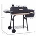 Barbecue a Carvão Aço laminado a frio e madeira Outsunny Preto