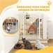 Barreira de Segurança para Cães Aço e PA PawHut Branco