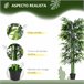 Bambú Artificial PE e cimento Outsunny Verde