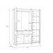 Roupeiro SURFINO portas batentes 158x194cm cinza Cinza