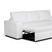 Chaise longue de pele sintética com cama HARRY Branco