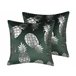 Beliani Almofada decorativa ASTILBE 45x45 Verde Escuro
