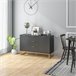 Aparador MDF e Metal HOMCOM, casa - móveis de armazenamento Preto