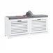 Banco para sapatos com 2 portas e 1 almofada FSR184-W SoBuy PT Branco