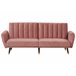 Beliani Sofá-cama Veludo VIMMERBY Rosa