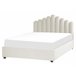 Beliani Cama com armazenamento Veludo VINCENNES 167x214 Branco/ Bege