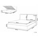 Beliani Cama baú Bouclé BAJONNA 204x235 Cinza