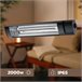 Radiador Exterior CALDO IRB NERO TERRA Sined com Pedestal 2000W, Preto e Cinzento Preto