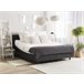 Beliani Cama com estrado Poliéster DUKE 161x216 Cinza Escuro