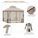 Pérgola de Jardim metal e poliéster Outsunny 295x295 Bege