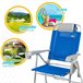 Cadeira de praia dobrável super resistente com almofada, saco e bolso 47x63x99 cm Aktive Azul