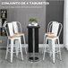 Bancos Altos Madeira de Olmo e Aço HOMCOM, casa - cadeiras Cru