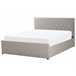 Beliani Cama com estrado Pele sintética ROCHEFORT 190x214 Cinza Escuro