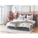 Beliani Cama com armazenamento Veludo LORIENT 197x216 Cinza Claro