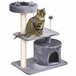 Arranhador para Gatos Aglomerado de madeira, Pelúcia e Sisal Cinza