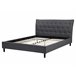 Beliani Cama com estrado Poliéster SAVERNE 177x228 Cinza Claro
