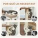 Arranhador para Gatos Melamina de Madeira e Juta; PawHut Castanho