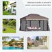 Pérgola de Jardim Alumínio e Poliéster Outsunny 390x290 Castanho