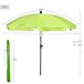 Aktive Beach Guarda-sol grande inclinável verde 200 cm UV30 Verde