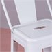 Banqueta industrial de metal com encosto baixo  - Bistro Branco
