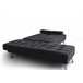Sofá-cama com chaise longue e mesa de apoio Preto