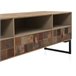 Mueble Tv Chapado Frontis De Madera Reciclada Base De Metal Natural