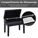 Banco de Piano Madeira de Borracha e Couro Sintético HOMCOM Preto