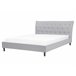 Beliani Cama com estrado Poliéster SAVERNE 177x228 Cinza Claro