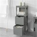 Armário de casa de banho 1 prateleira 2 gavetas FRG127-SG SoBuy 30 Cinza