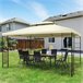 Pérgola de Exterior Aço e Poliéster Outsunny 295x392 Bege