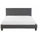 Beliani Cama com estrado Poliéster POITIERS 191x215 Cinza