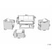 Beliani Conjunto lounge Ratan sintético ROMA Branco