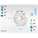 Ventilador industrial 110 W com 5 lâminas e 3 velocidades Branco