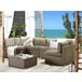 Beliani Conjunto lounge BELVEDERE Castanho
