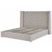 Beliani Cama com armazenamento Veludo LUBBON 210x217 Cinza Claro