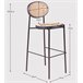 Banqueta vintage com design clássico em rattan natural - North Preto
