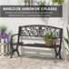 Banco de Jardim Ferro Outsunny 127x60 Preto