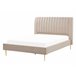 Beliani Cama com estrado Veludo MARVILLE 162x225 Areia