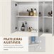 Armário Casa de Banho com Espelho MDF e Vidro kleankin Branco