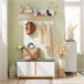 Banco para sapatos com 2 portas FSR117-W SoBuy Branco