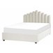 Beliani Cama com armazenamento Veludo VINCENNES 147x214 Branco/ Bege