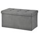 Banco de arrumação OTTOMAN dobrável 76x38x38cm Cinza
