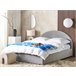 Beliani Cama com armazenamento Veludo VAUCLUSE 194x214 Cinza Claro