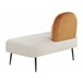 Beliani Chaise longue versão à esquerda Veludo ARCEY Branco