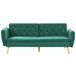 Beliani Sofá-cama Veludo BARDU Verde Escuro