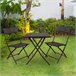 Conjunto de mesa e cadeiras dobráveis de rotim Aktive para terraço Preto