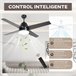 Ventoinha de Teto com Luz MDF, Acrílico HOMCOM Preto