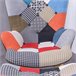 Poltrona com apoio para os pés  em patchwork - Featherston Multicor