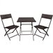 Conjunto de mesa e cadeiras dobráveis de rotim Aktive para terraço Preto